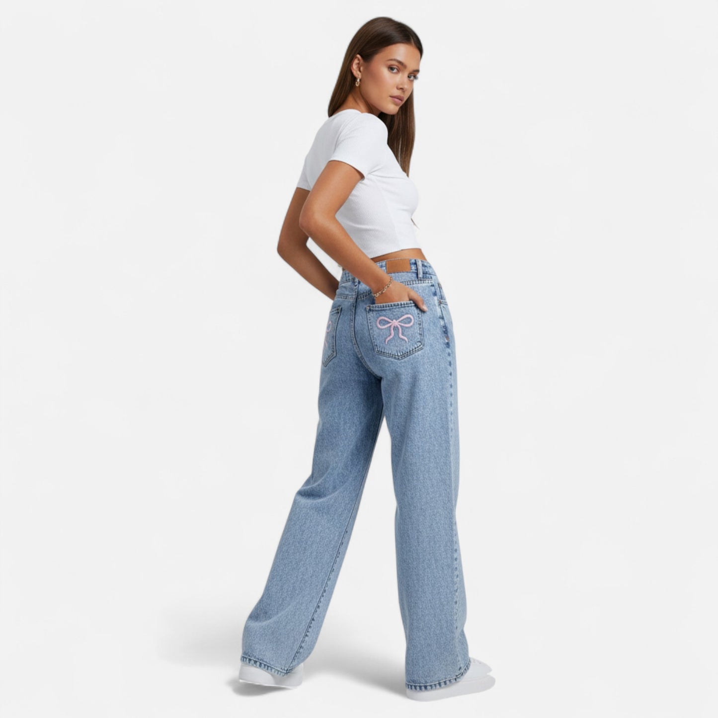 Vertemonde | Women’s Wide-Leg Jeans – High-Waist Elegance