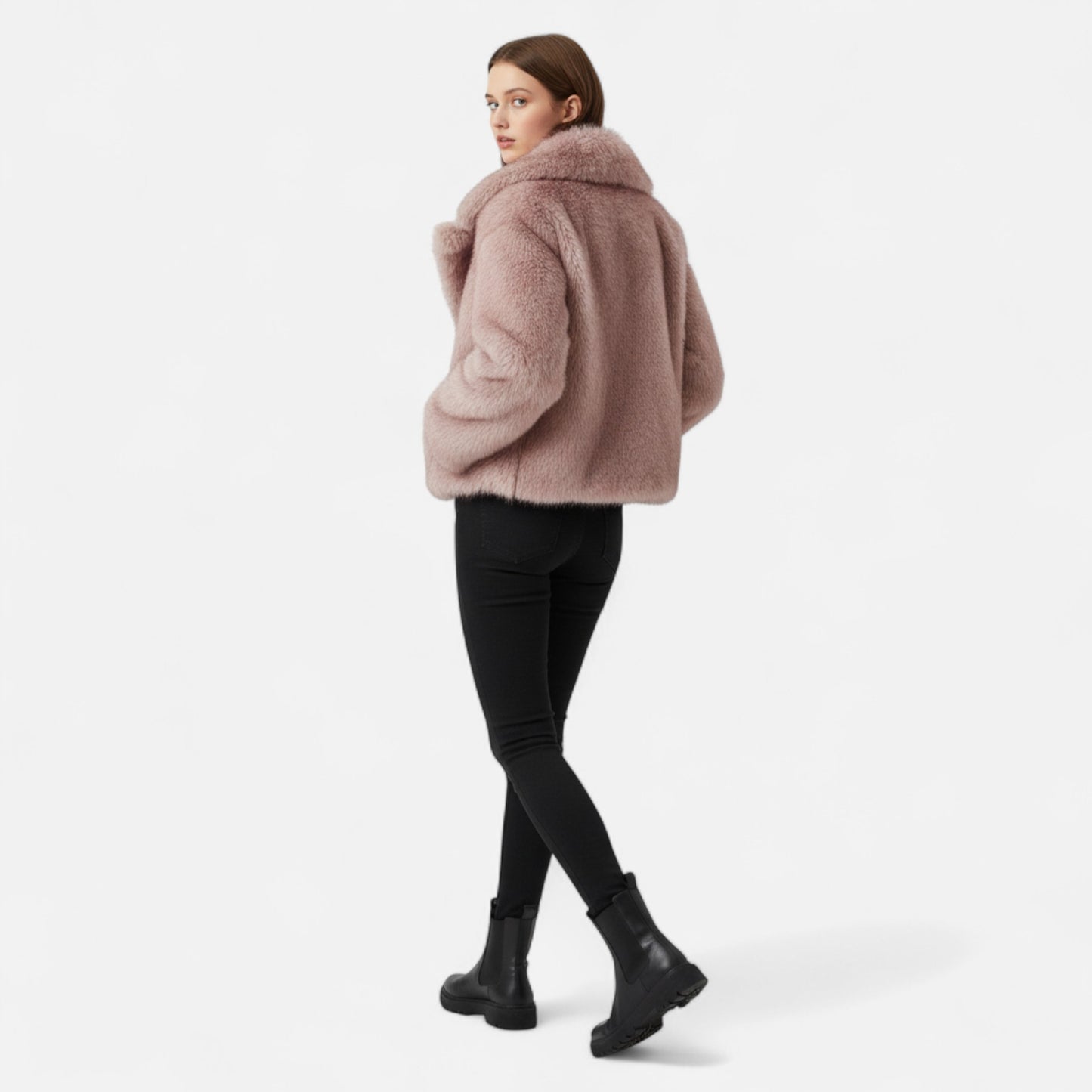Vertemonde | Women’s Faux Fur Jacket – Timeless Fluffy Elegance