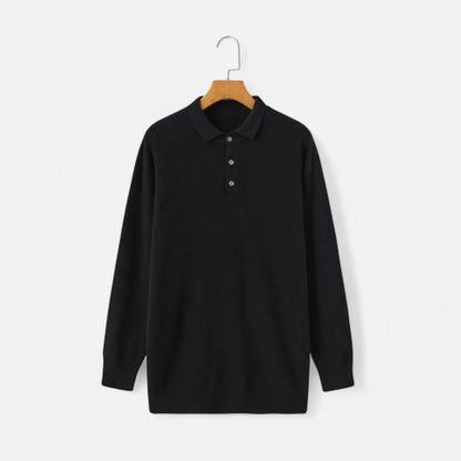 Vertemonde | Men’s Merino Wool Sweater – Polo Neck Elegance