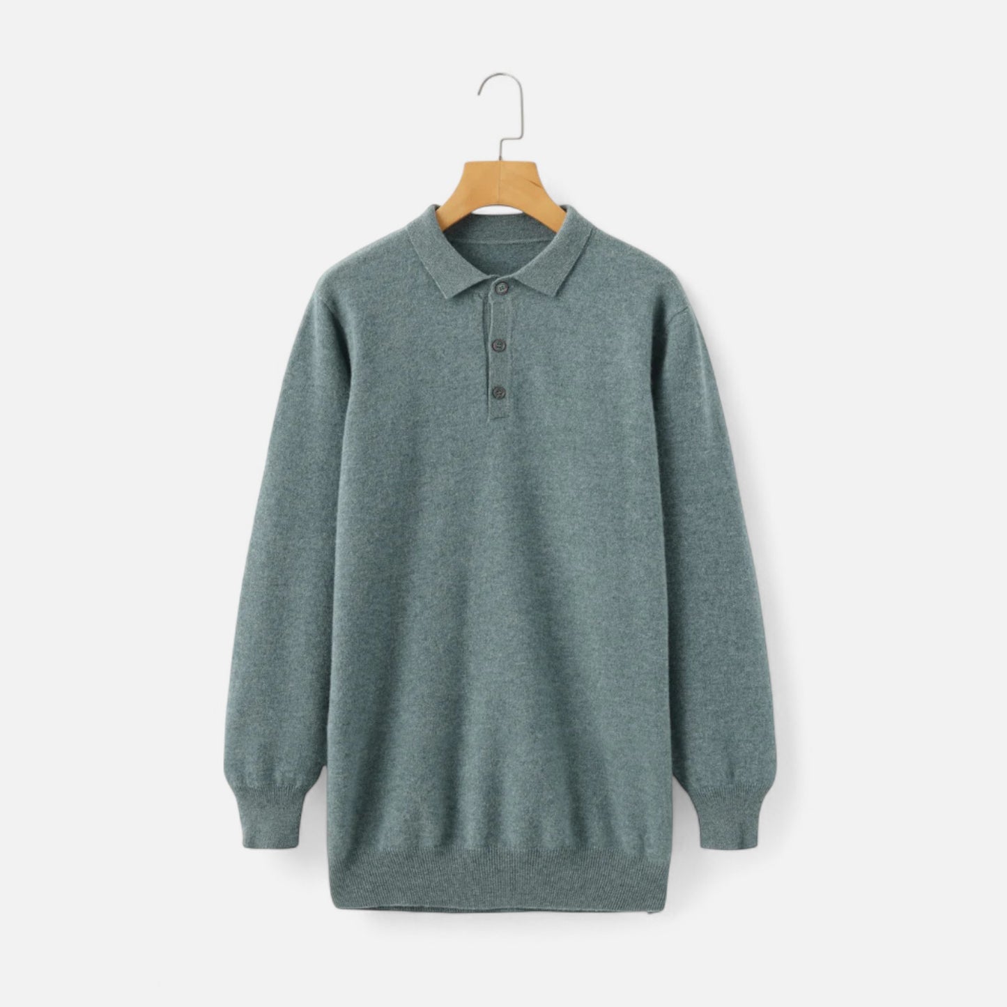 Vertemonde | Men’s Merino Wool Sweater – Polo Neck Elegance