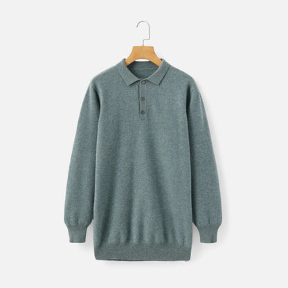 Vertemonde | Men’s Merino Wool Sweater – Polo Neck Elegance