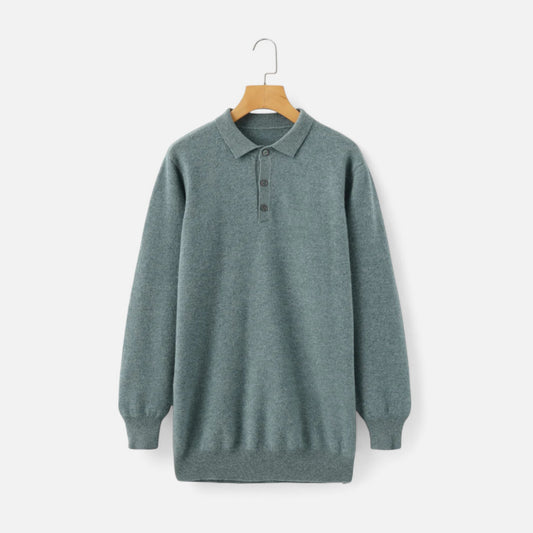 Vertemonde | Men’s Merino Wool Sweater – Polo Neck Elegance