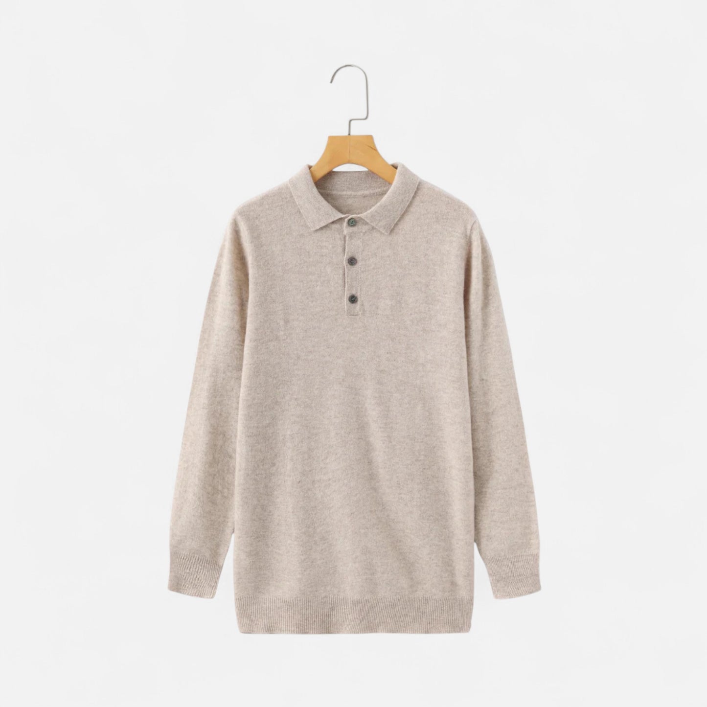 Vertemonde | Men’s Merino Wool Sweater – Polo Neck Elegance