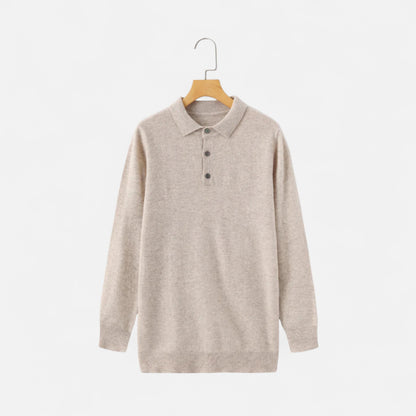 Vertemonde | Men’s Merino Wool Sweater – Polo Neck Elegance