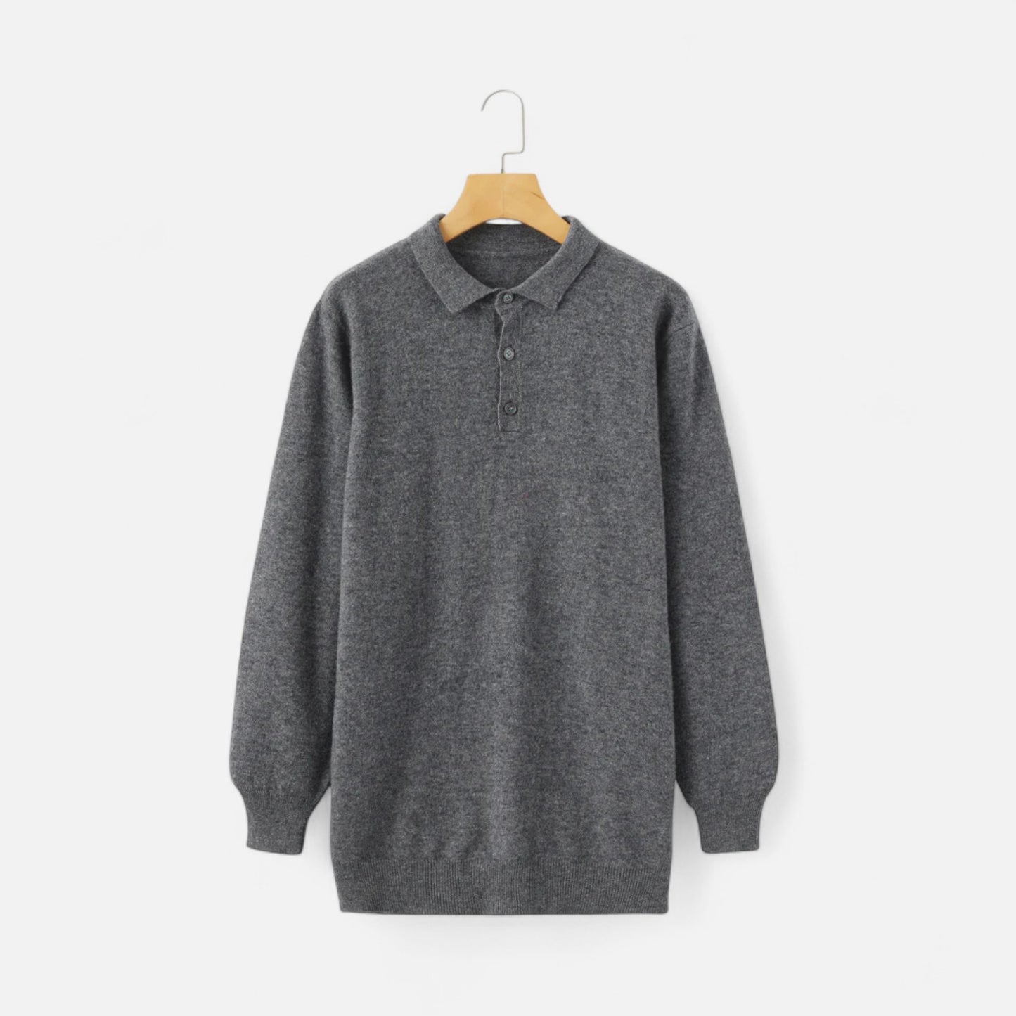 Vertemonde | Men’s Merino Wool Sweater – Polo Neck Elegance