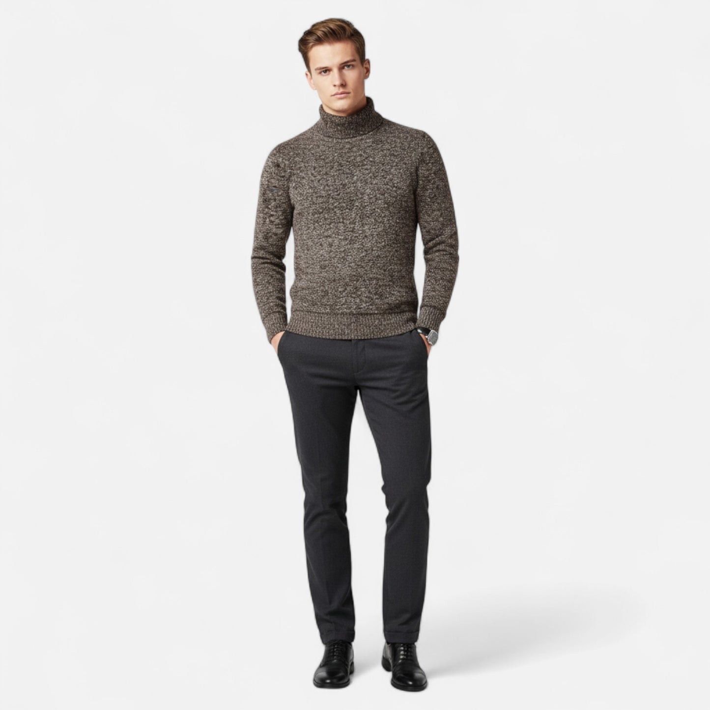 Vertemonde | Men’s Fleece Turtleneck – Slim Winter Elegance
