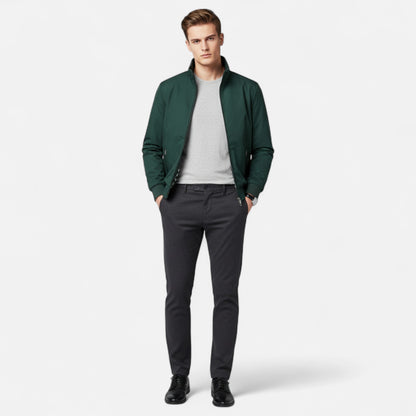 Vertemonde | Men’s Solid Bomber Jacket – Slim Elegance