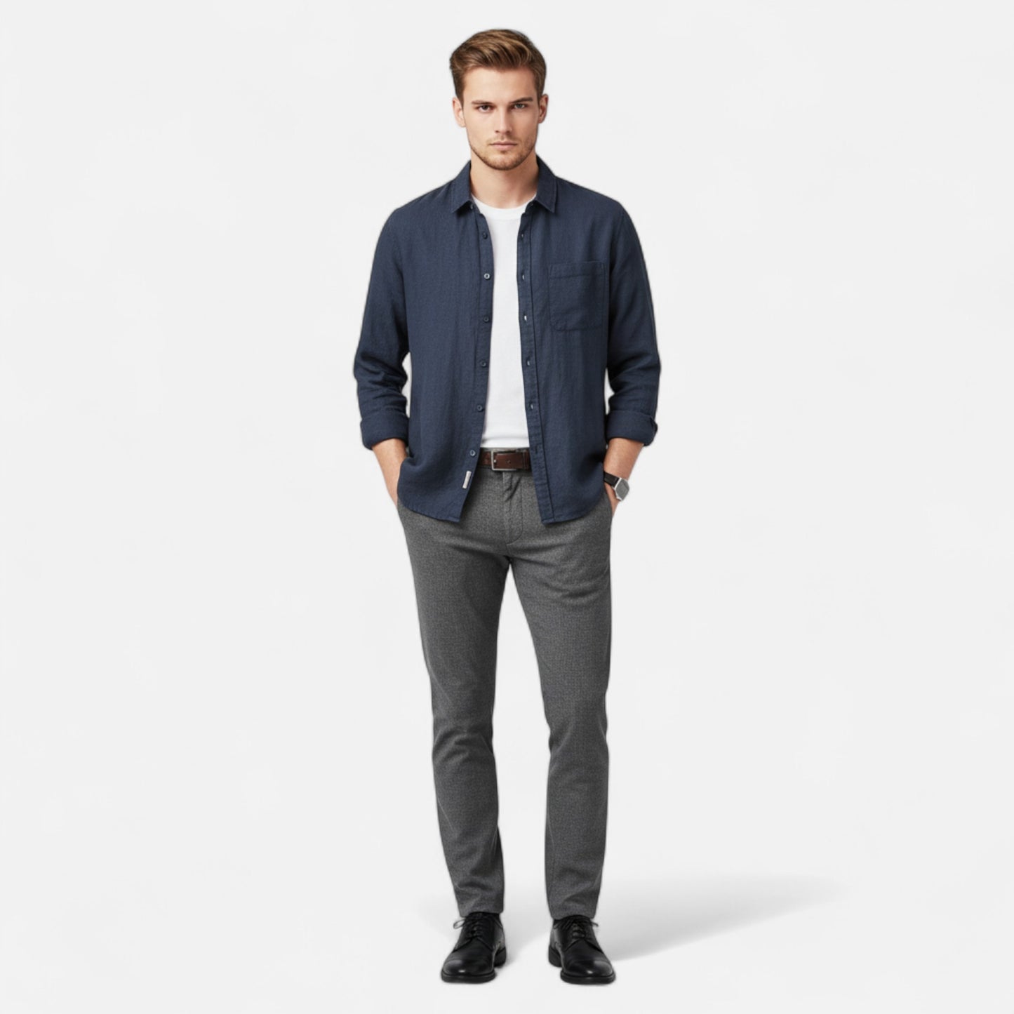 Vertemonde | Men’s Long-Sleeve Linen – Timeless Casual Comfort