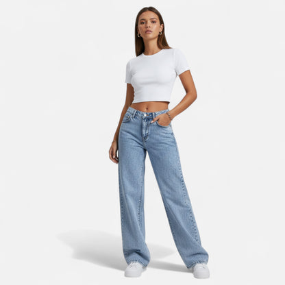 Vertemonde | Women’s Wide-Leg Jeans – High-Waist Elegance