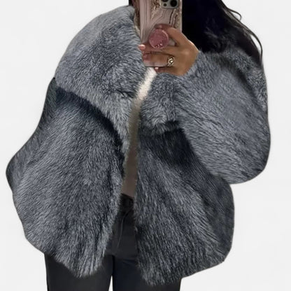Vertemonde | Women’s Faux Fur Jacket – Timeless Fluffy Elegance