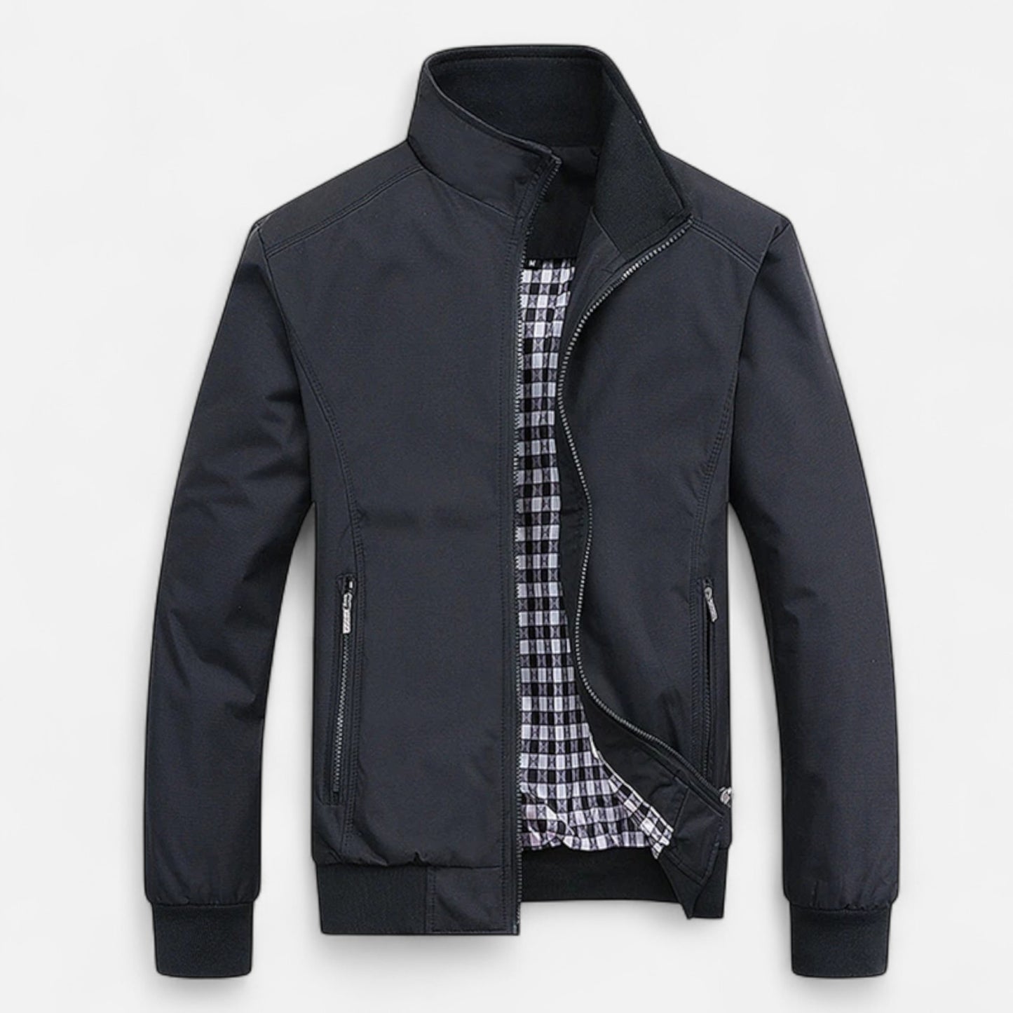 Vertemonde | Men’s Solid Bomber Jacket – Slim Elegance