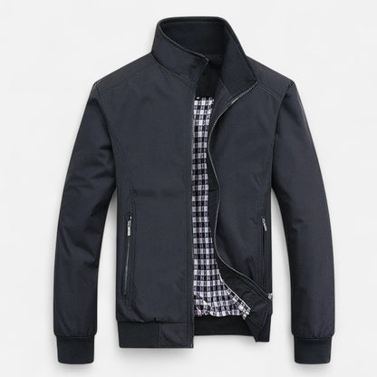 Vertemonde | Men’s Solid Bomber Jacket – Slim Elegance