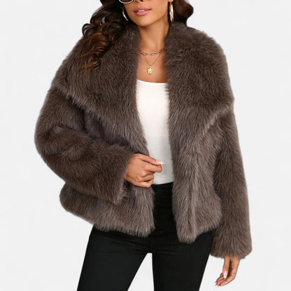 Vertemonde | Women’s Faux Fur Jacket – Timeless Fluffy Elegance