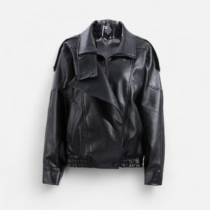 Vertemonde | Women’s Fall Leather Jacket – Timeless Bomber Style