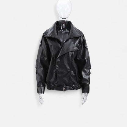 Vertemonde | Women’s Fall Leather Jacket – Timeless Bomber Style