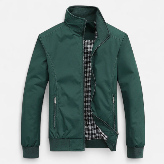 Vertemonde | Men’s Solid Bomber Jacket – Slim Elegance