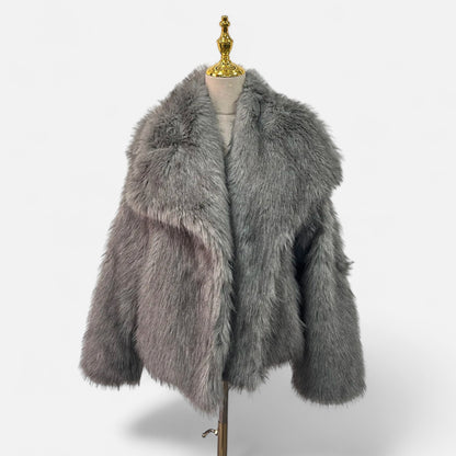 Vertemonde | Women’s Faux Fur Jacket – Timeless Fluffy Elegance