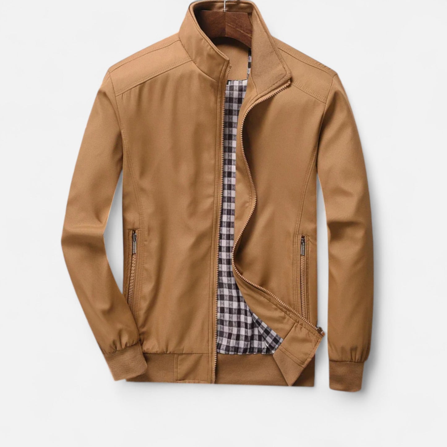 Vertemonde | Men’s Solid Bomber Jacket – Slim Elegance