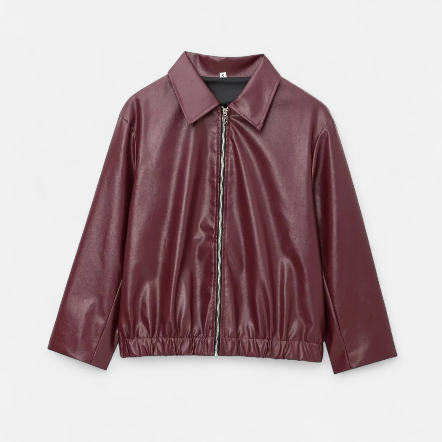 Vertemonde | Women’s Leather Jacket – Vintage Bordeaux Elegance