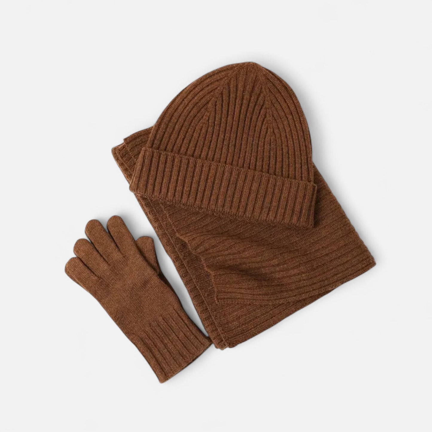 Vertemonde | Women’s Knitted Winter Set – Scarf, Hat & Gloves